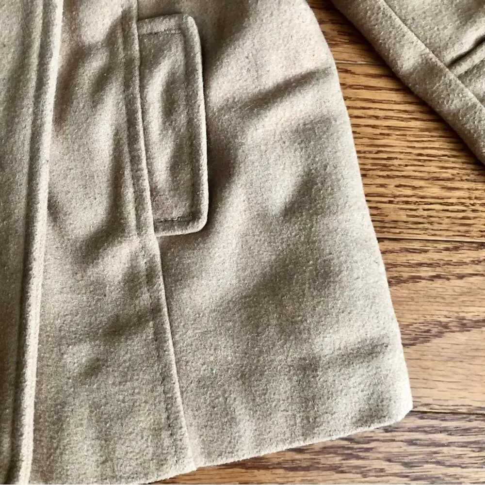 Old Navy Double Breasted Camel Tan Wool Peacoat Toddler Girl Size 18-24 Months
